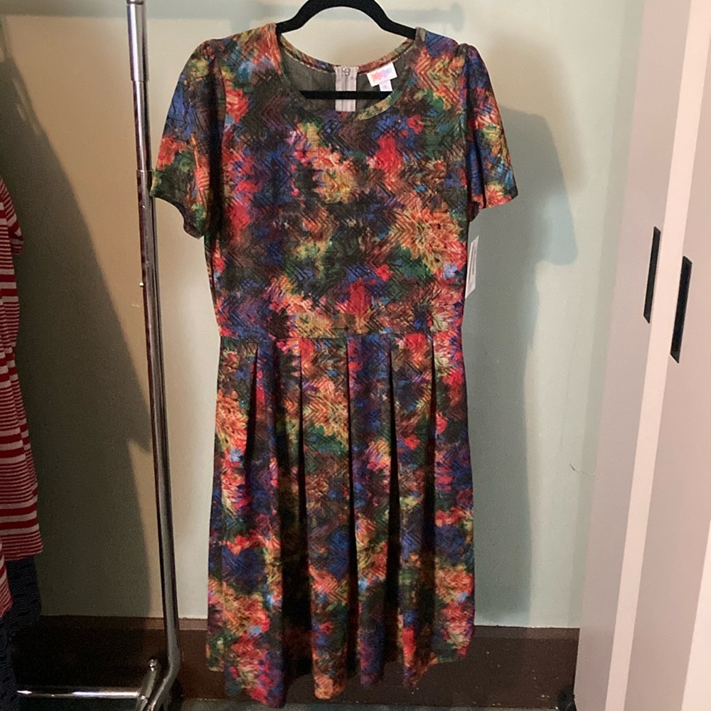 Lularoe xl multi colored Amelia dress